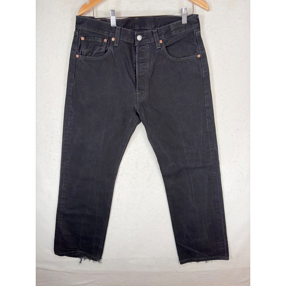 Levis 501 XX Original Straight Fit Black Denim Jeans Mens 34x29 Button fly Y2K